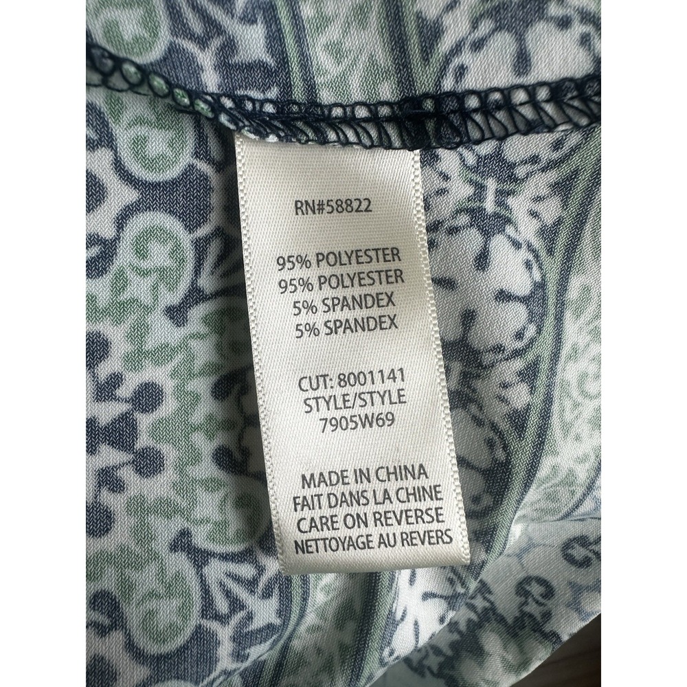 Max Studio NWT Tile Print Sleeveless Midi Dress Women Large Blue Green Stretch - Picture 10 of 11